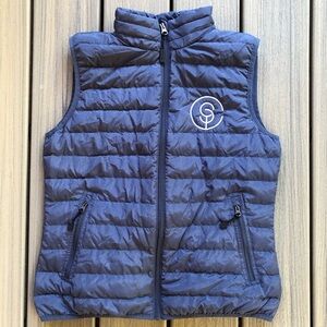 Vista Navy Blue Duck Down Puffer Quilted Vest with Optional Hood Size M